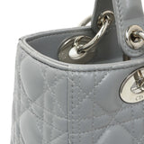 Christian Dior Grey Lambskin Cannage Medium Lady Dior Handbags Christian Dior