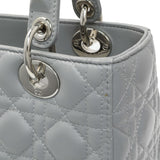 Christian Dior Grey Lambskin Cannage Medium Lady Dior Handbags Christian Dior