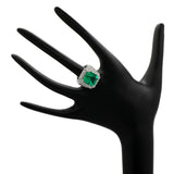 Platinum 7.54 Carat Emerald Diamond Ring