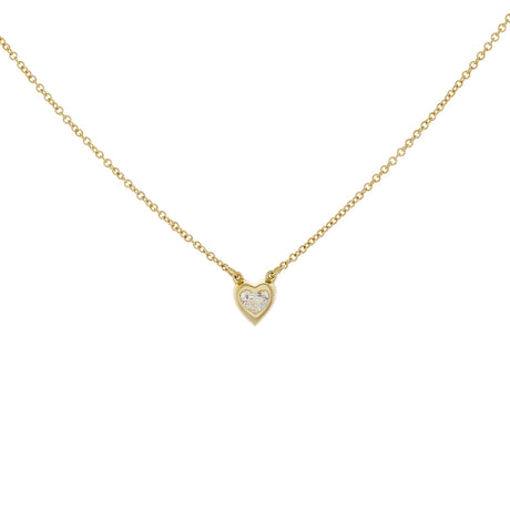 Tiffany & Co. 18K Yellow Gold Diamonds by the Yard Heart Necklace Designer Jewellery Tiffany and Co