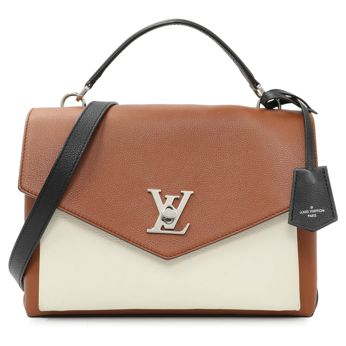 Louis Vuitton Caramel Creme Black Soft Calfskin My Lockme Top Handle Handbags Louis Vuitton