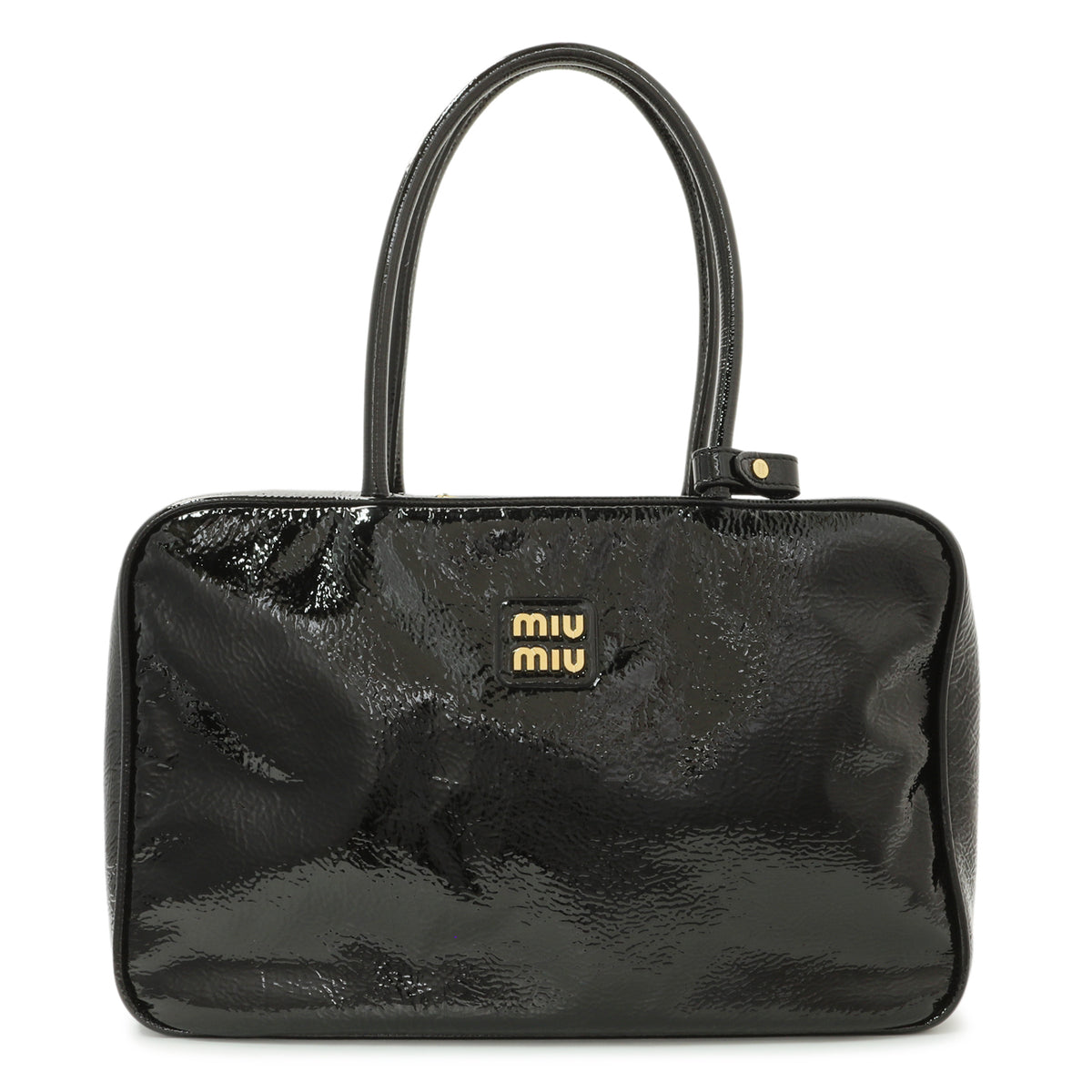 Miu Miu Black Patent Beau Top Handle Bag Handbags Miu Miu