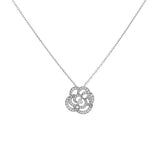 Chanel 18K White Gold Diamond Fil de Camélia Pendant Necklace Designer Jewellery Chanel
