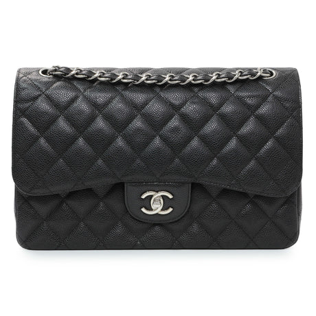 Chanel Black Caviar Jumbo Classic Double Flap Handbags Chanel
