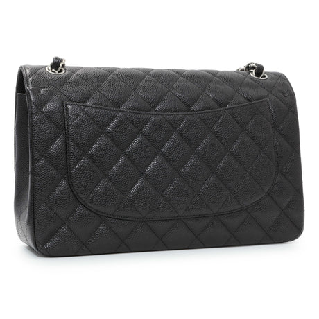Chanel Black Caviar Jumbo Classic Double Flap Handbags Chanel