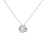 Chanel 18K White Gold Diamond Fil de Camélia Pendant Necklace Designer Jewellery Chanel