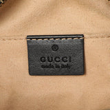 Gucci Black Calfskin Matelasse Small GG Marmont Chain Shoulder Bag