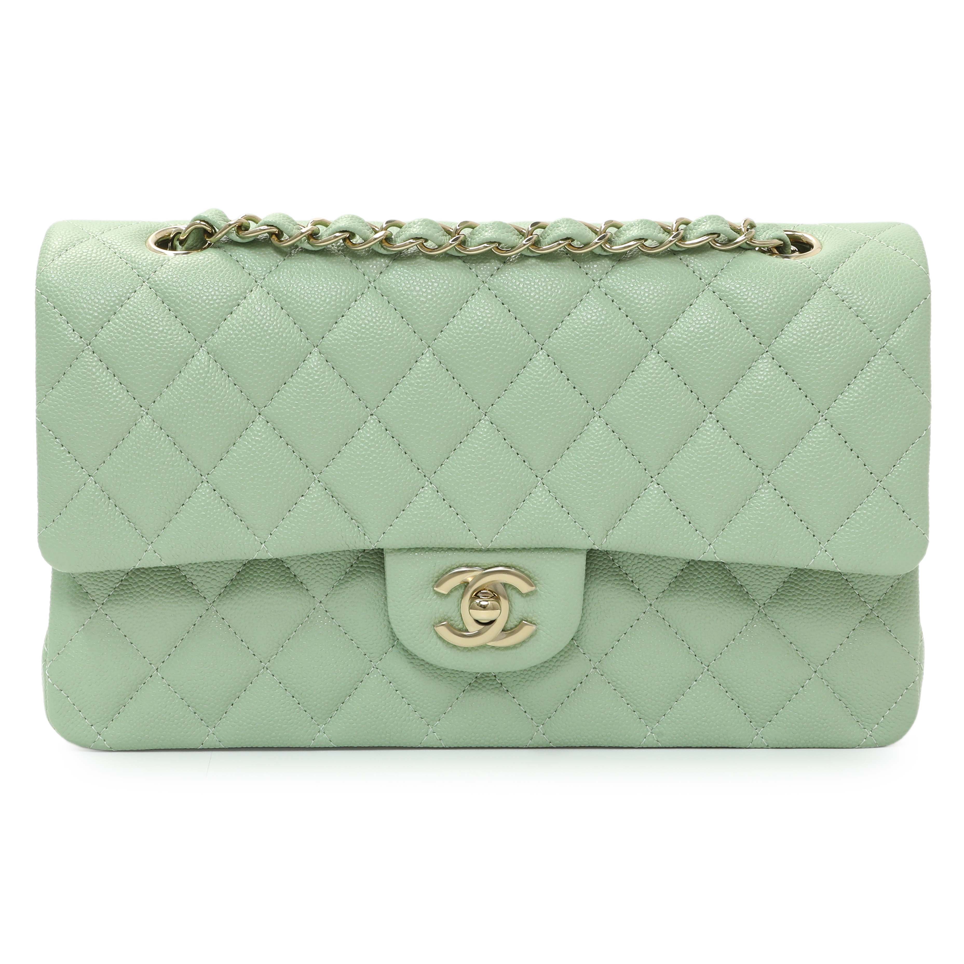 Chanel Light Mint Green Caviar Medium Classic Double Flap – Modaselle