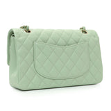 Chanel Light Mint Green Caviar Medium Classic Double Flap Handbags Chanel