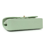 Chanel Light Mint Green Caviar Medium Classic Double Flap Handbags Chanel