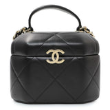 Chanel Black Quilted Lambskin Hexagon Vanity Case Handbags Chanel