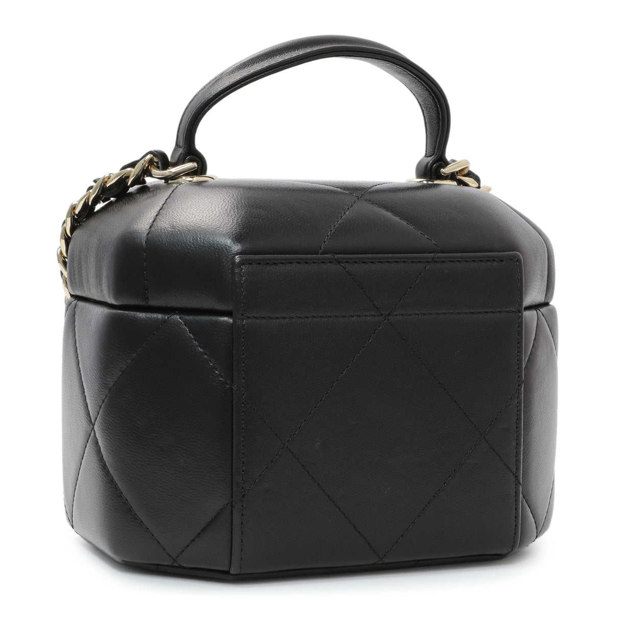 Chanel Black Quilted Lambskin Hexagon Vanity Case Handbags Chanel
