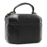 Chanel Black Quilted Lambskin Hexagon Vanity Case Handbags Chanel