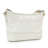 Chanel White Aged Calfskin Quilted Small Gabrielle Hobo Handbags Chanel