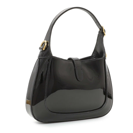 Gucci Black Patent Mini Jackie 1961 Crystal Hobo Handbags Gucci