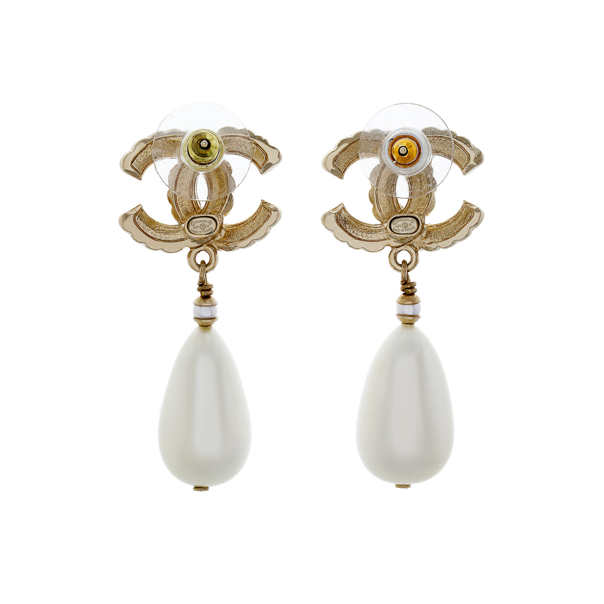 Chanel CC Pearl Drop Earrings Designer Jewellery Chanel