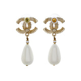 Chanel CC Pearl Drop Earrings Designer Jewellery Chanel