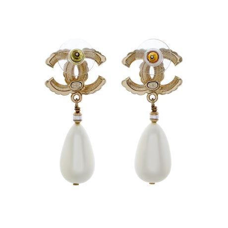 Chanel CC Pearl Drop Earrings Designer Jewellery Chanel