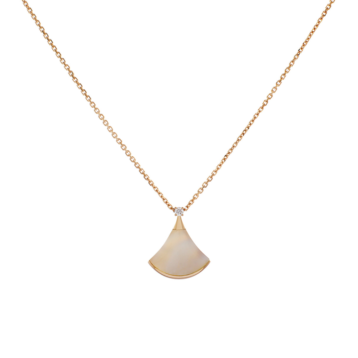 Bulgari 18K Rose Gold Diamond Mother of Pearl Divas’ Dream Necklace Designer Jewellery Bulgari