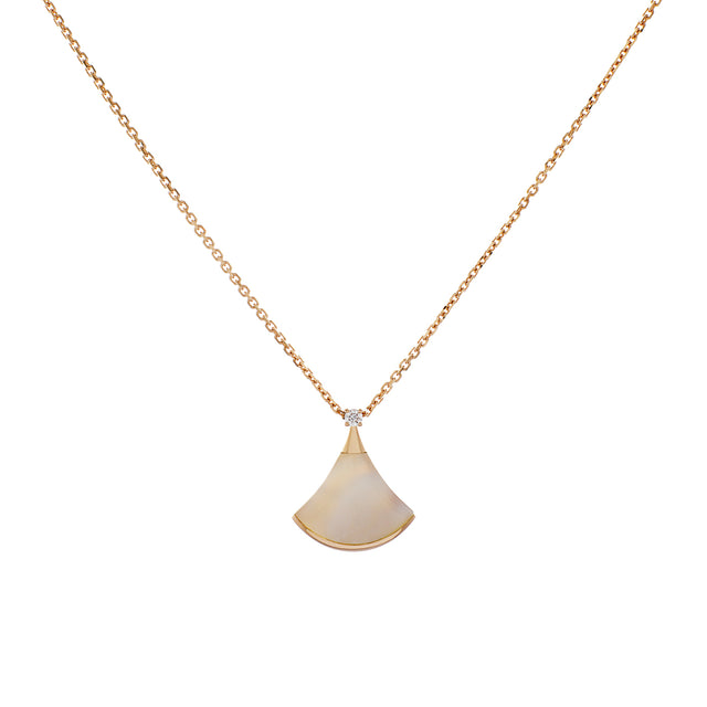 Bulgari 18K Rose Gold Diamond Mother of Pearl Divas’ Dream Necklace Designer Jewellery Bulgari