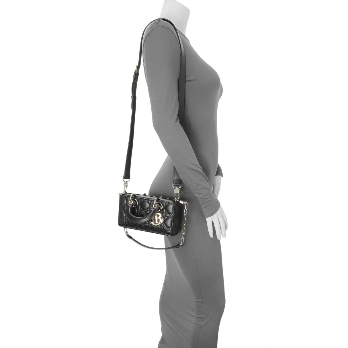 Christian Dior Black Cannage Mini Lambskin Lady D-Joy Handbags Christian Dior