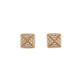 Hermes 18K Rose Gold Diamond Clou d'H Earrings Designer Jewellery Hermes
