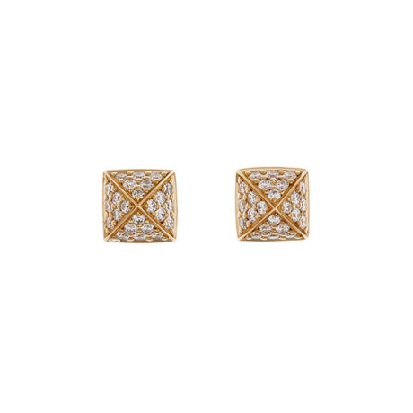 Hermes 18K Rose Gold Diamond Clou d'H Earrings Designer Jewellery Hermes