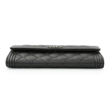 Chanel Black Quilted Caviar Large Boy Gusset Flap Wallet Accessories Chanel