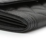 Chanel Black Quilted Caviar Large Boy Gusset Flap Wallet Accessories Chanel
