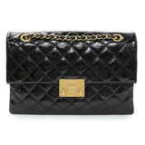 Chanel Black Quilted Patent Pagoda Accordion Flap