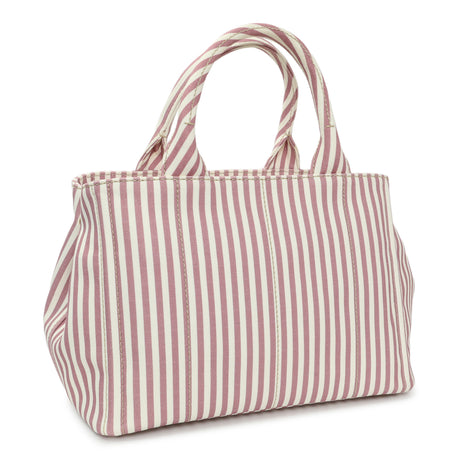 Prada Alabastro Striped Canapa Small Logo Tote Handbags Prada