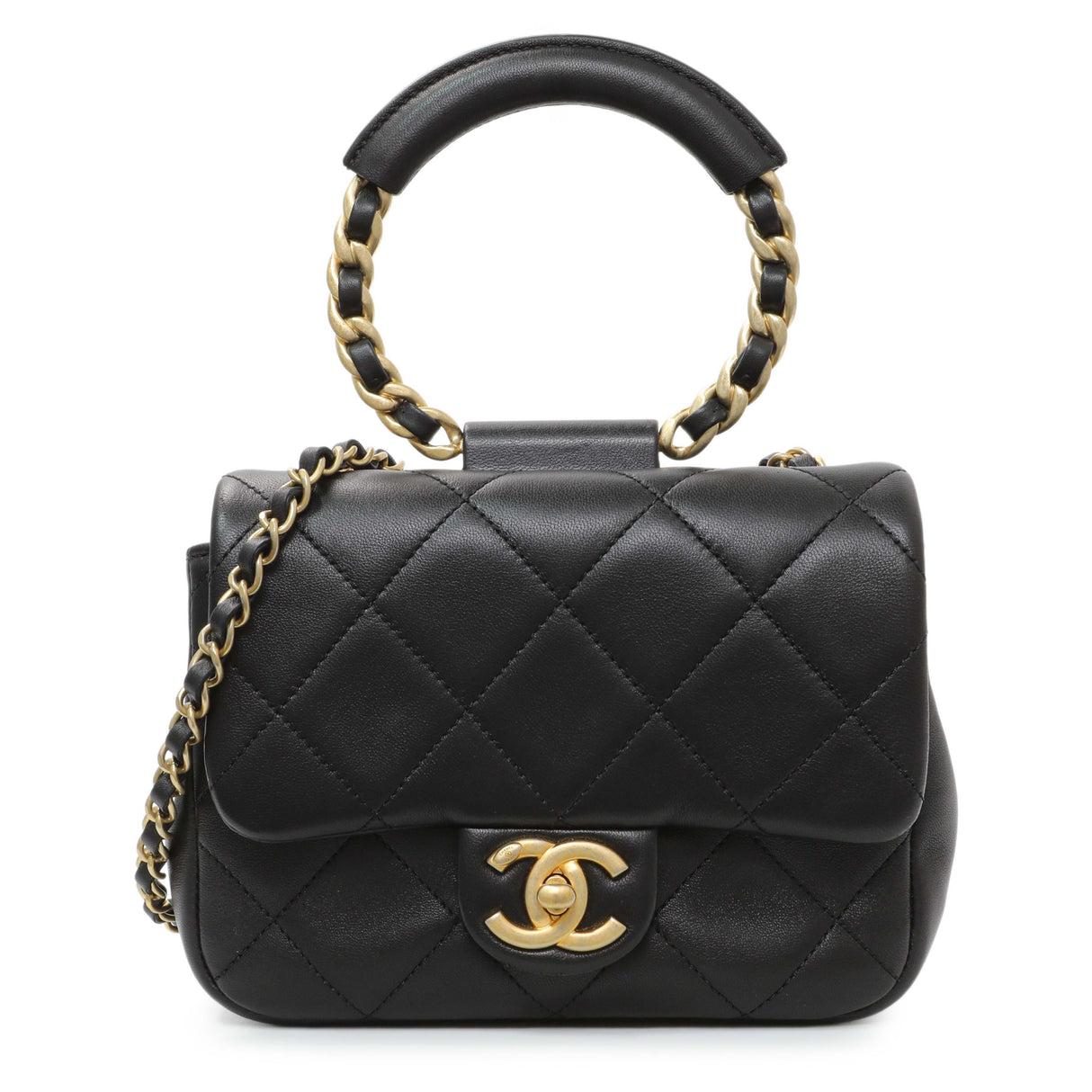 Chanel Black Quilted Lambskin In The Loop Flap Handbags Chanel
