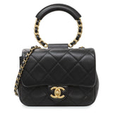 Chanel Black Quilted Lambskin In The Loop Flap Handbags Chanel