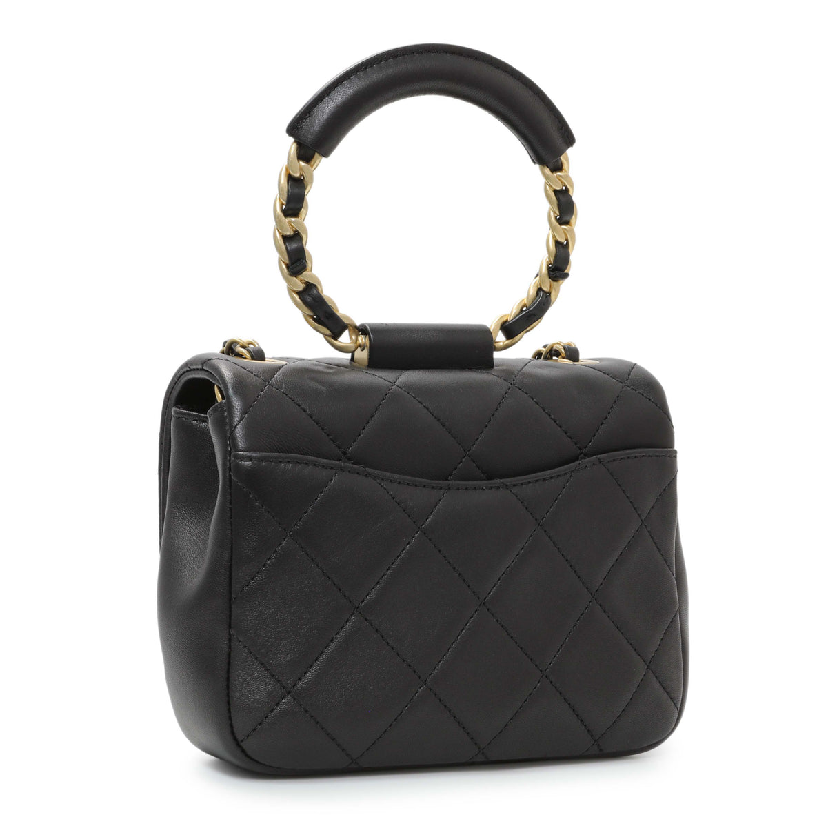 Chanel Black Quilted Lambskin In The Loop Flap Handbags Chanel