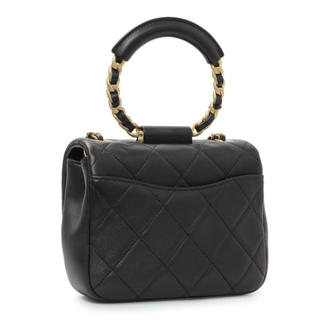 Chanel Black Quilted Lambskin In The Loop Flap Handbags Chanel