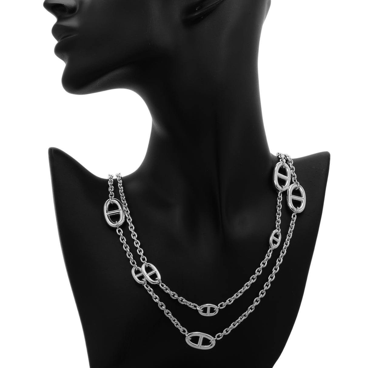 Hermes Sterling Silver Farandole Necklace 120 Designer Jewellery Hermes