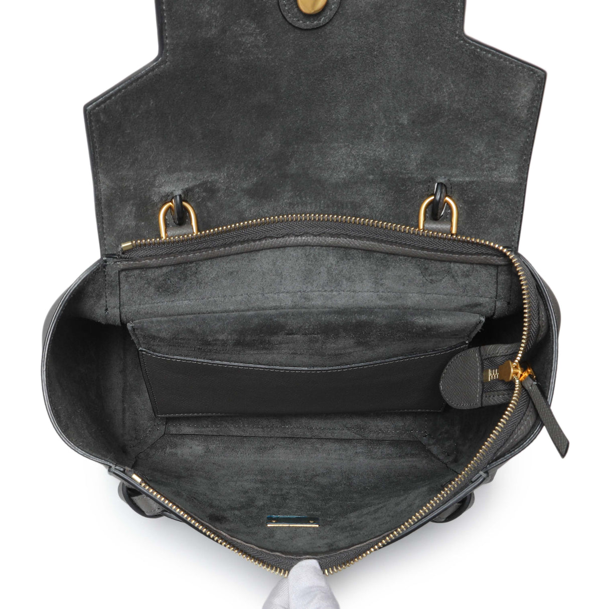 Celine Grey Grained Calfskin Micro Belt Bag