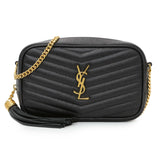 Saint Laurent Black Grain De Poudre Matelasse Monogram Mini Lou Camera Bag Handbags Saint Laurent