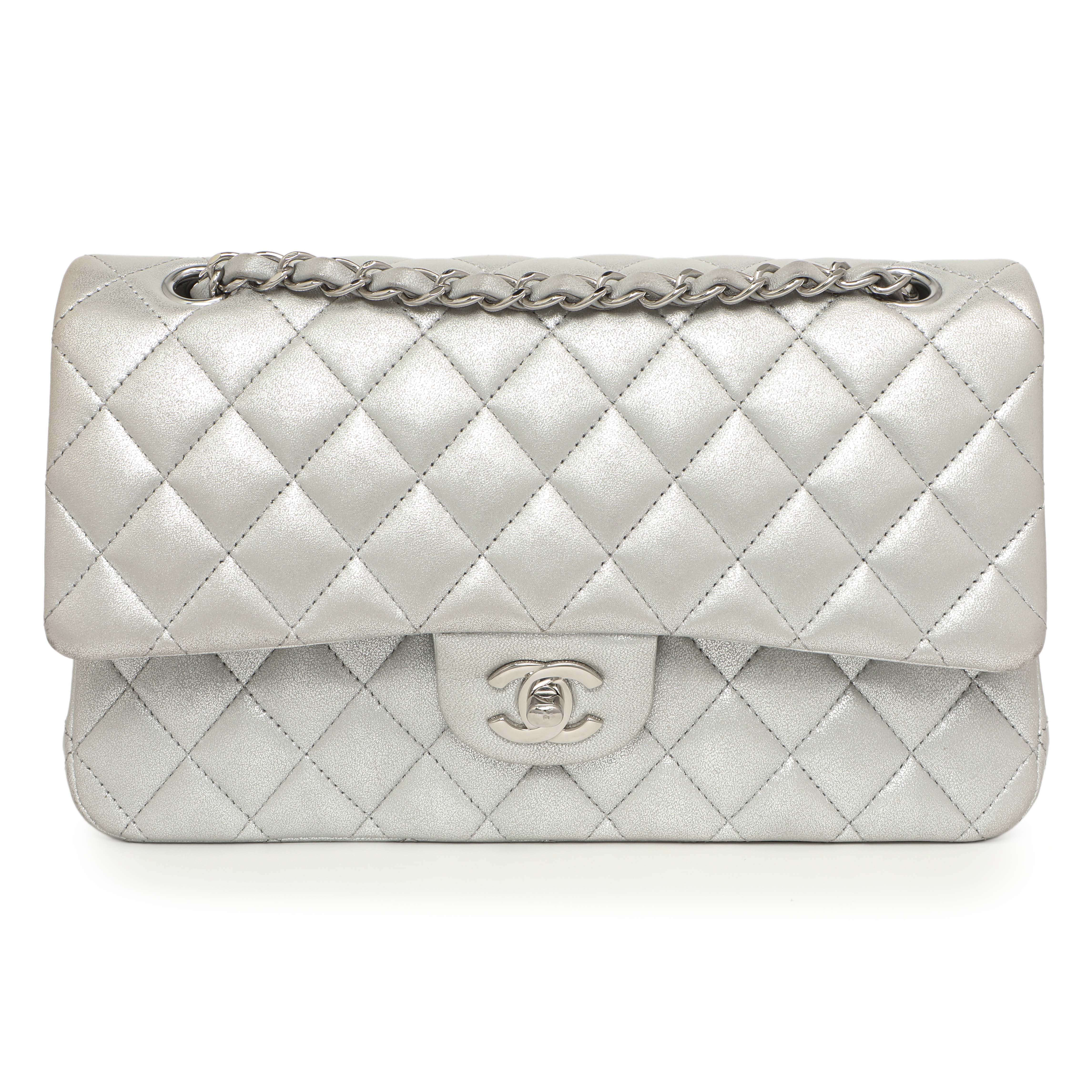 Chanel Silver Quilted Calfskin Medium Classic Double Flap – Modaselle