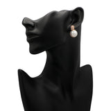 Mikimoto 18K Rose Gold South Sea Pearl Pink Diamond Earrings Designer Jewellery Mikimoto