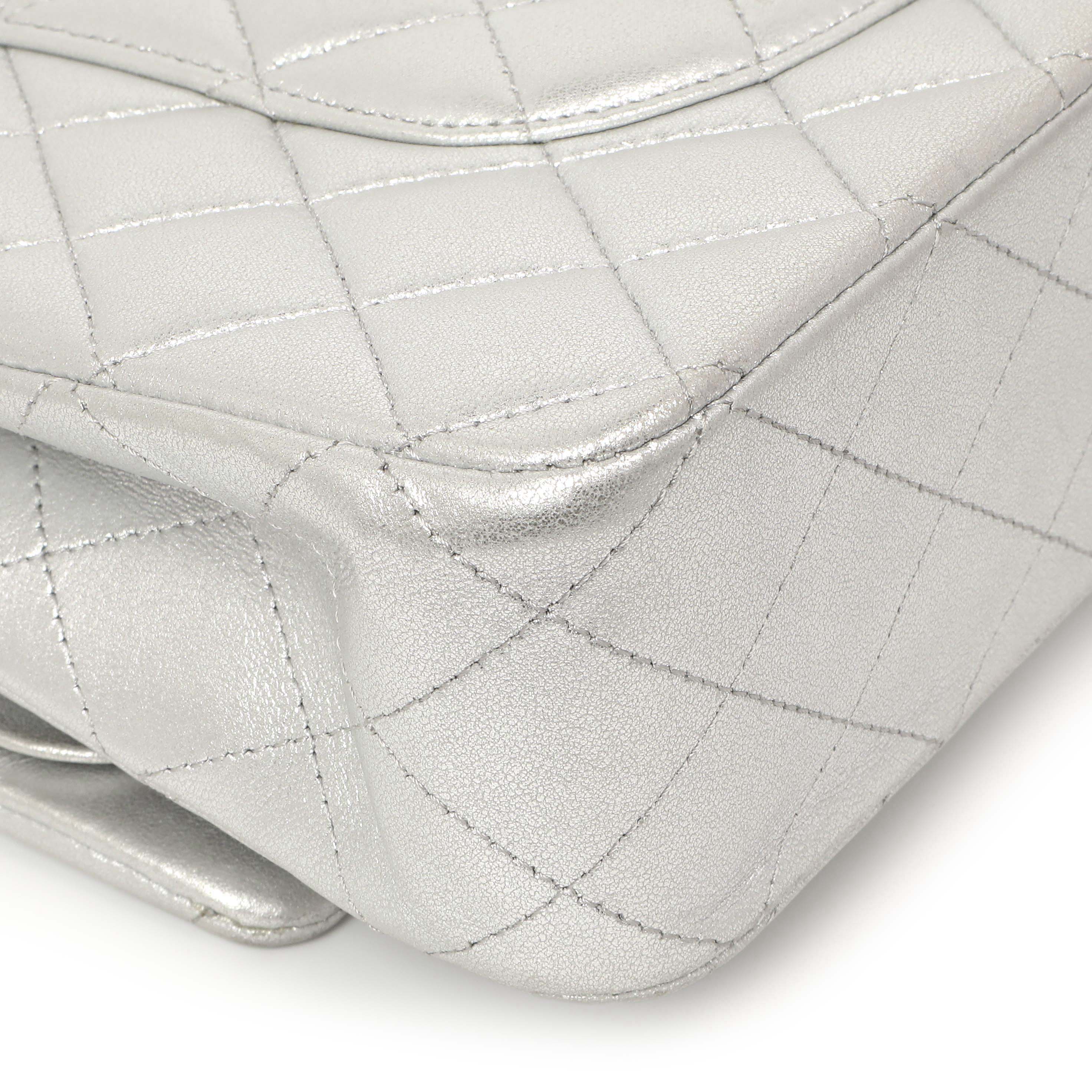 Chanel Silver Quilted Calfskin Medium Classic Double Flap – Modaselle