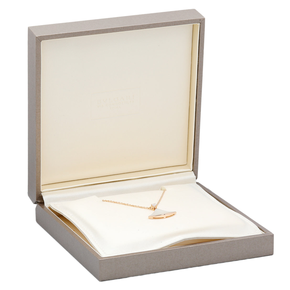Bulgari 18K Rose Gold Mother of Pearl Diamond Divas’ Dream Necklace Designer Jewellery Chanel