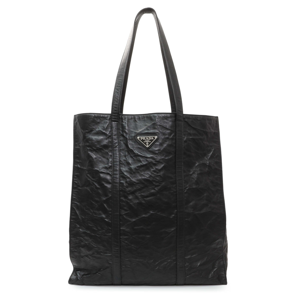 Prada Black Nappa Antique Tote Handbags Prada