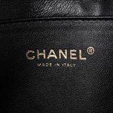 Chanel Black Quilted Caviar Clutch With Chain Flap