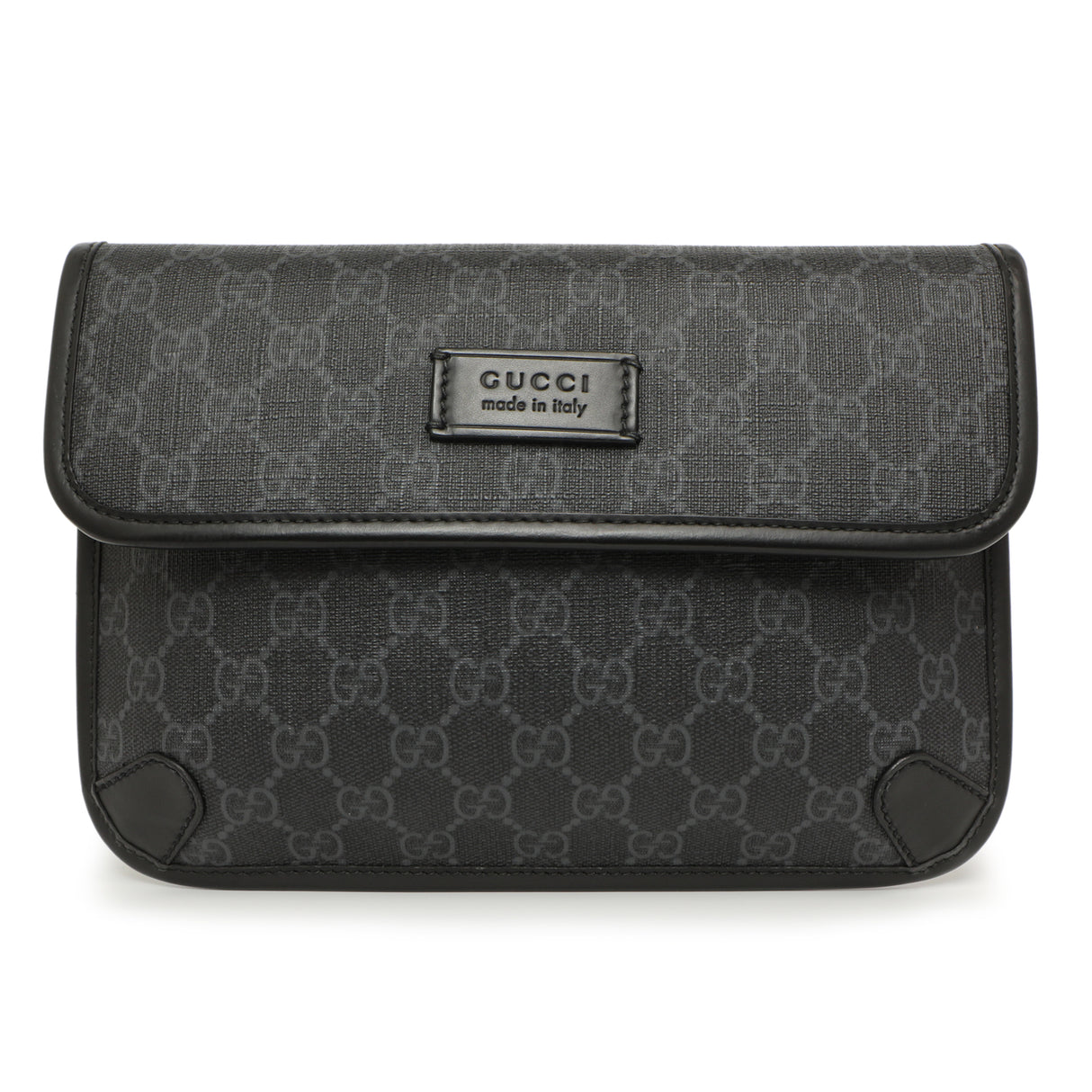 Gucci Black GG Supreme Monogram Belt Bag