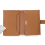 Hermes Gold Epsom Bearn Card Holder Wallet Accessories Hermes