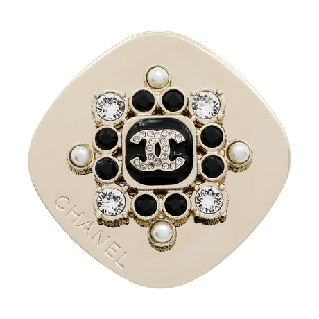 Chanel Crystal Pearl CC Brooch Accessories Chanel