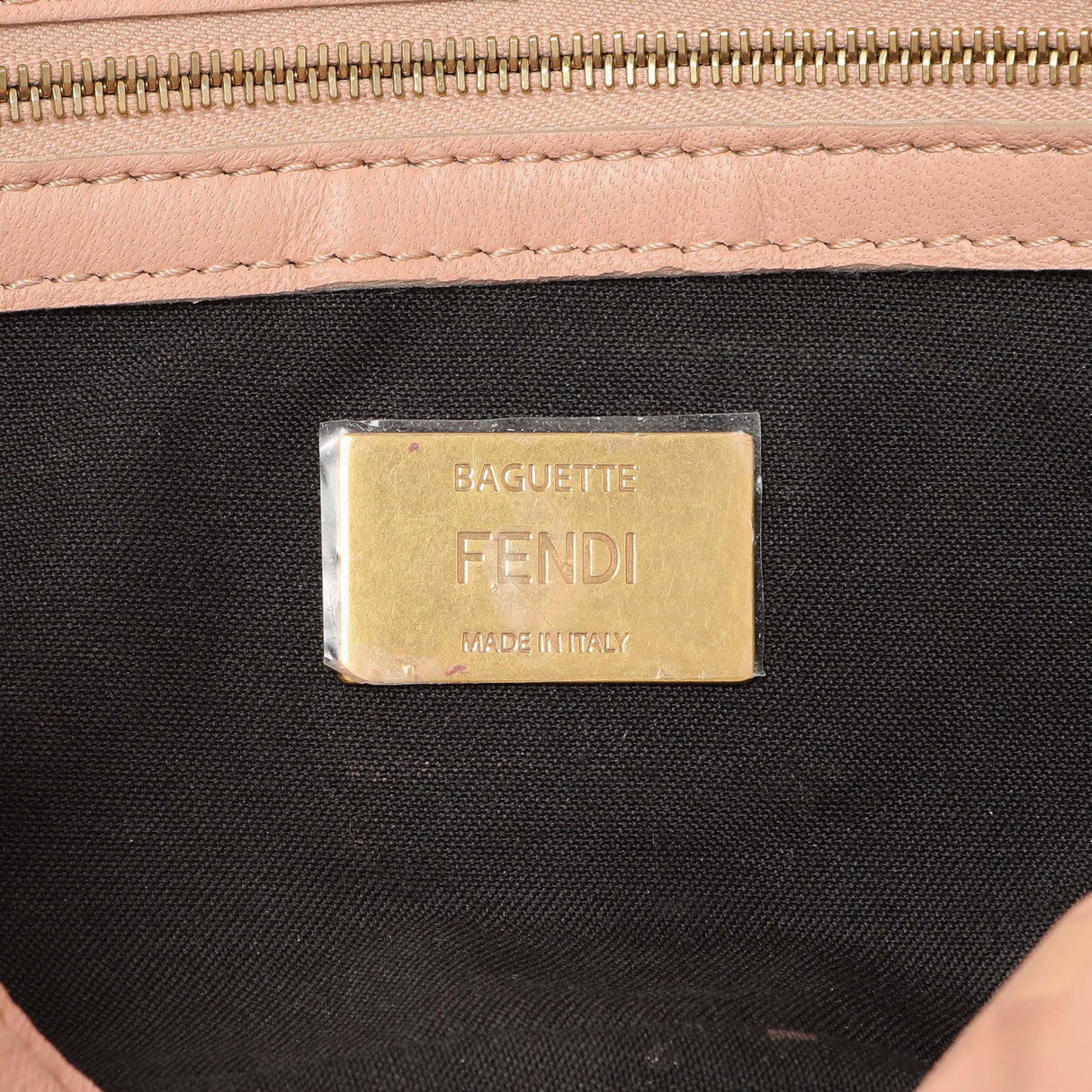 Fendi Rosa Bourbon Nappa FF 1974 Embossed Baguette