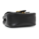 Gucci Black Calfskin Matelasse Mini GG Marmont Square Shoulder Bag Handbags Gucci
