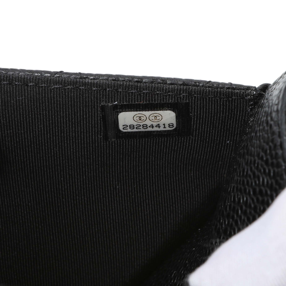 Chanel Black Caviar Quilted Wallet on Chain